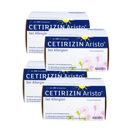CETIRIZIN Aristo bei Allergien 10 mg Filmtabletten Set (4x100St)