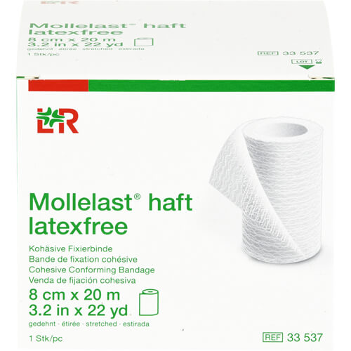 MOLLELAST haft Binden latexfrei 8 cmx20 m weiß