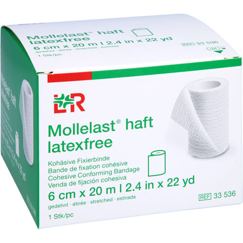 MOLLELAST haft Binden latexfrei 6 cmx20 m weiß