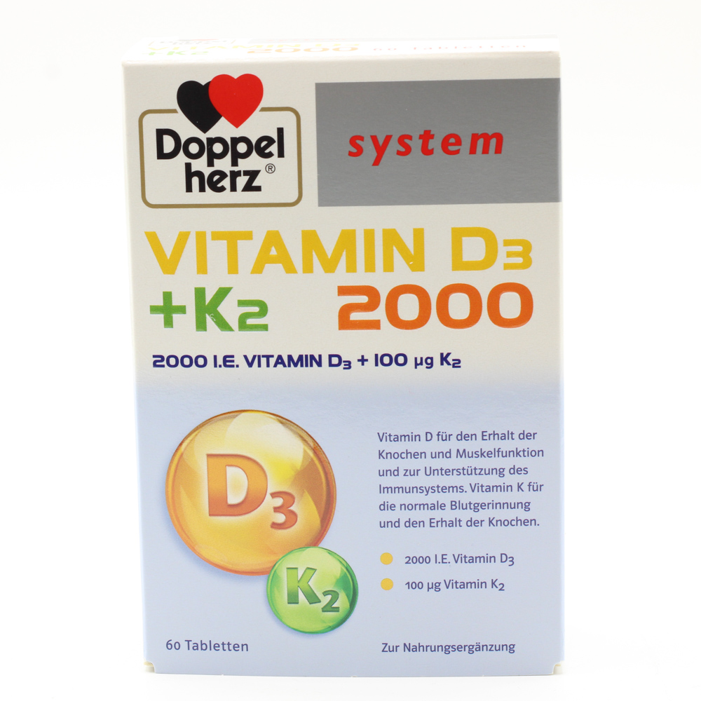DOPPELHERZ Vitamin D3 2000+K2 system Tabletten