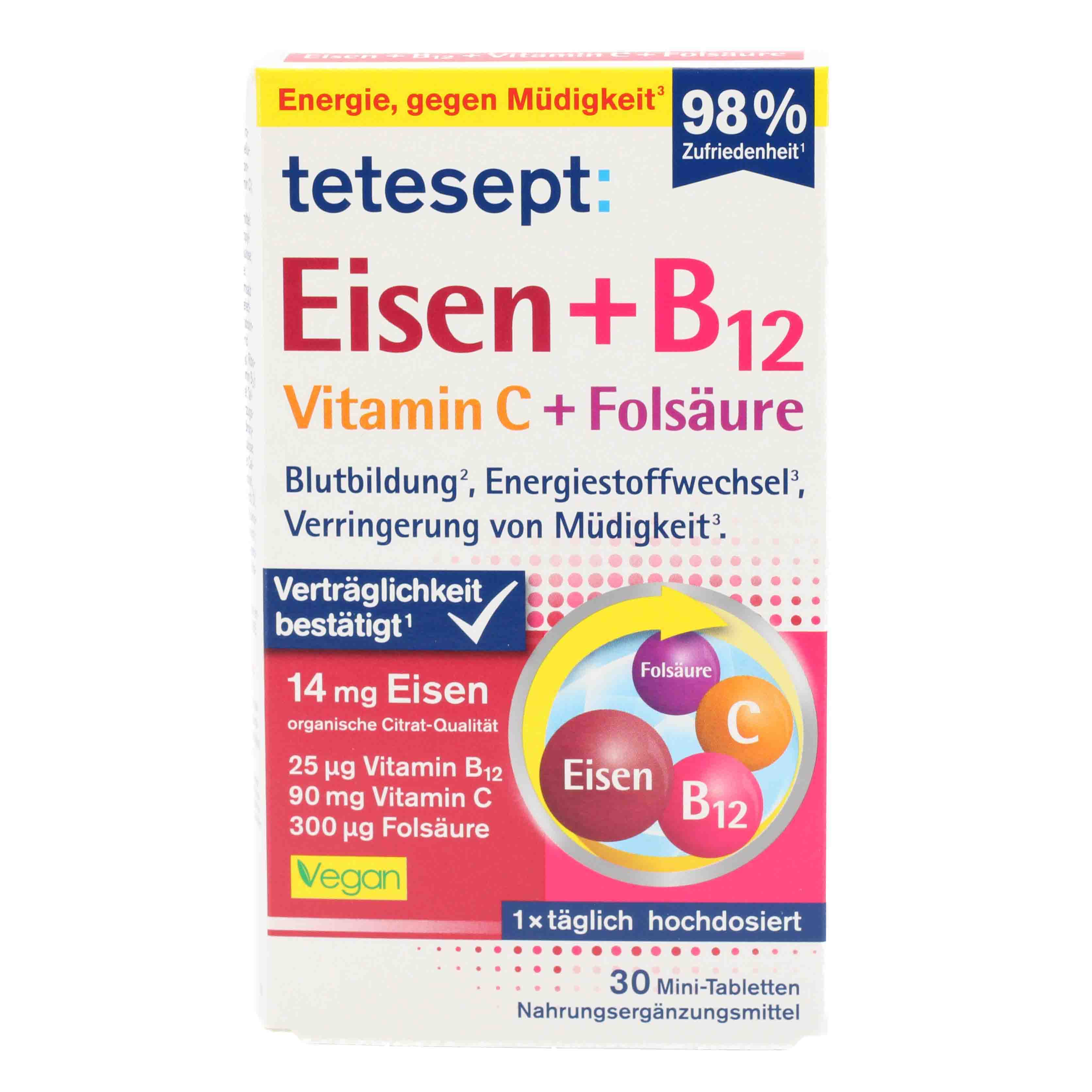 TETESEPT Eisen+B12 Vitamin C+Folsäure Filmtabl.