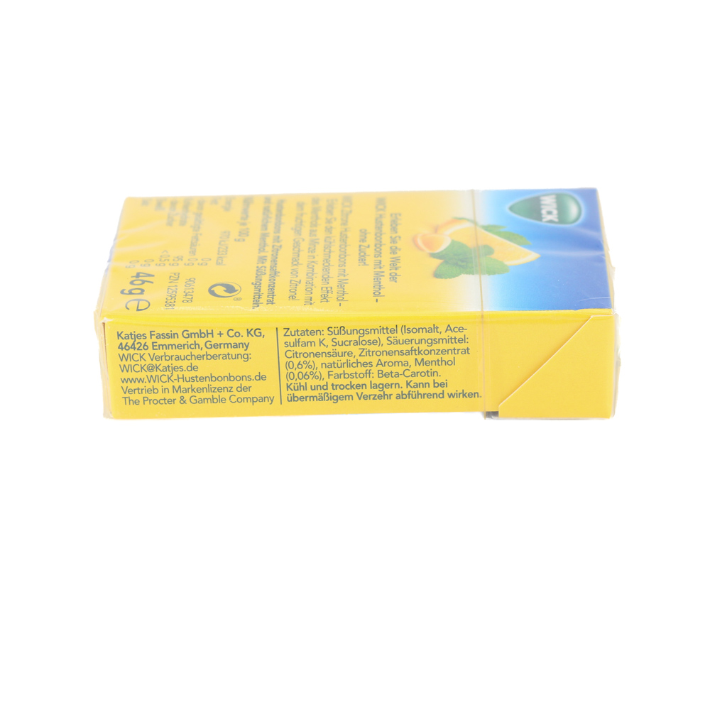 WICK Zitrone & nat.Menthol Bonb.o.Zucker Clickbox