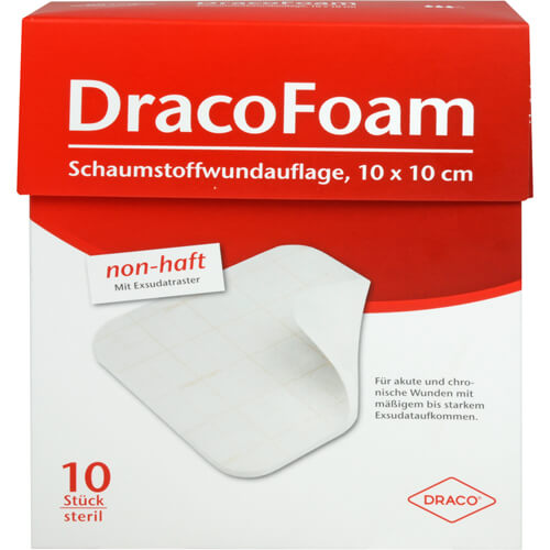 DRACOFOAM Schaumstoff Wundauflage 10x10 cm